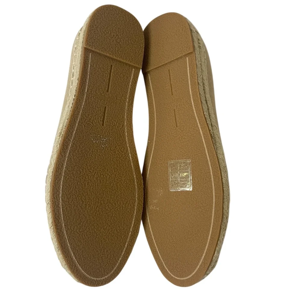 Dolce‎ Vita Morgan Tan Suede Espadrille Flats Ribbon Ankle Tie Shoes Womens 9.5